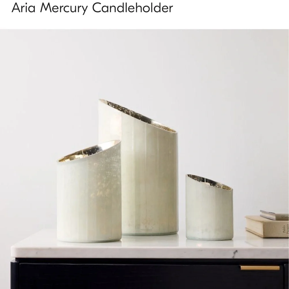 West Elm Aria Mercury Hurricane Candle Holder NWT